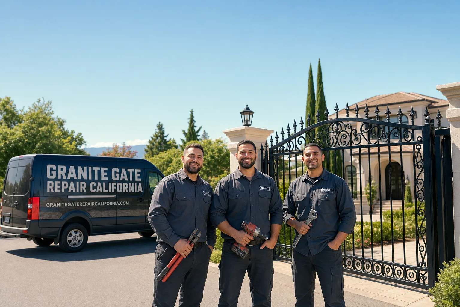 Granite Gate Repair California service vehicle and crew in California, CA